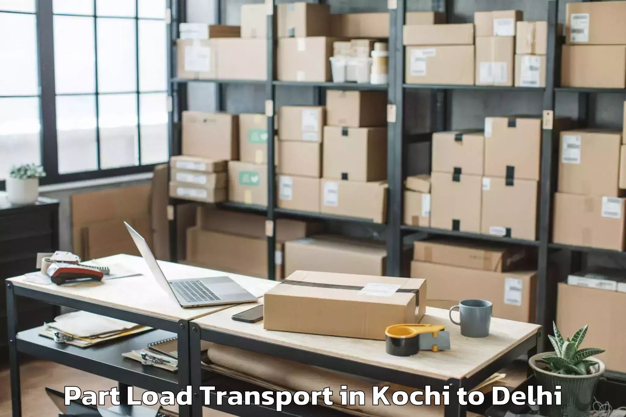 Kochi to University Of Delhi Part Load Transport